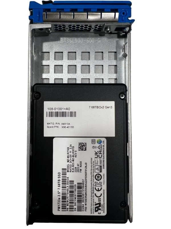 NetApp X4013A 7.68TB NVMe U.2 SSD with original carrier and label