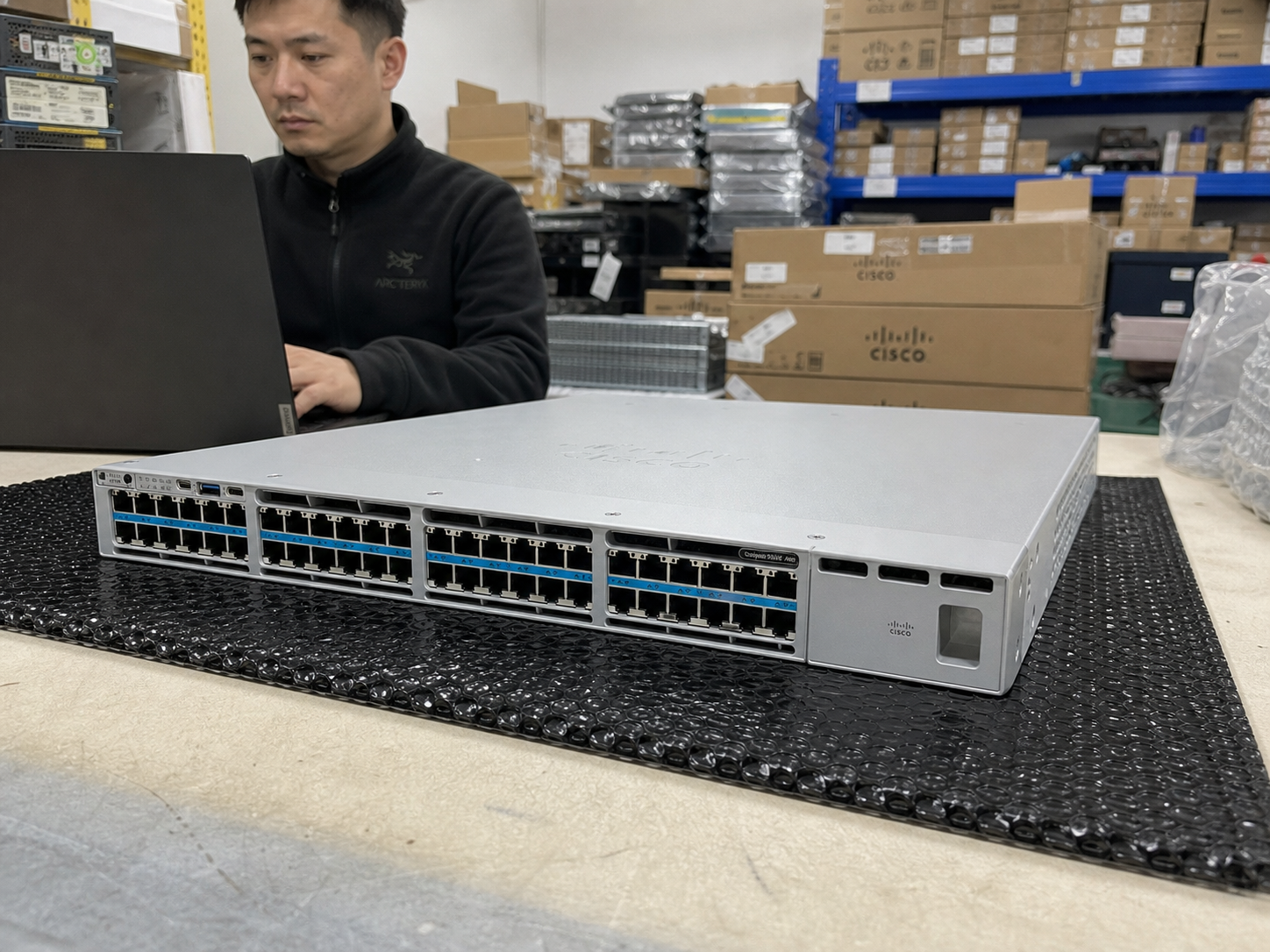 Cisco Catalyst C9300X-48HX exact-model warehouse photograph