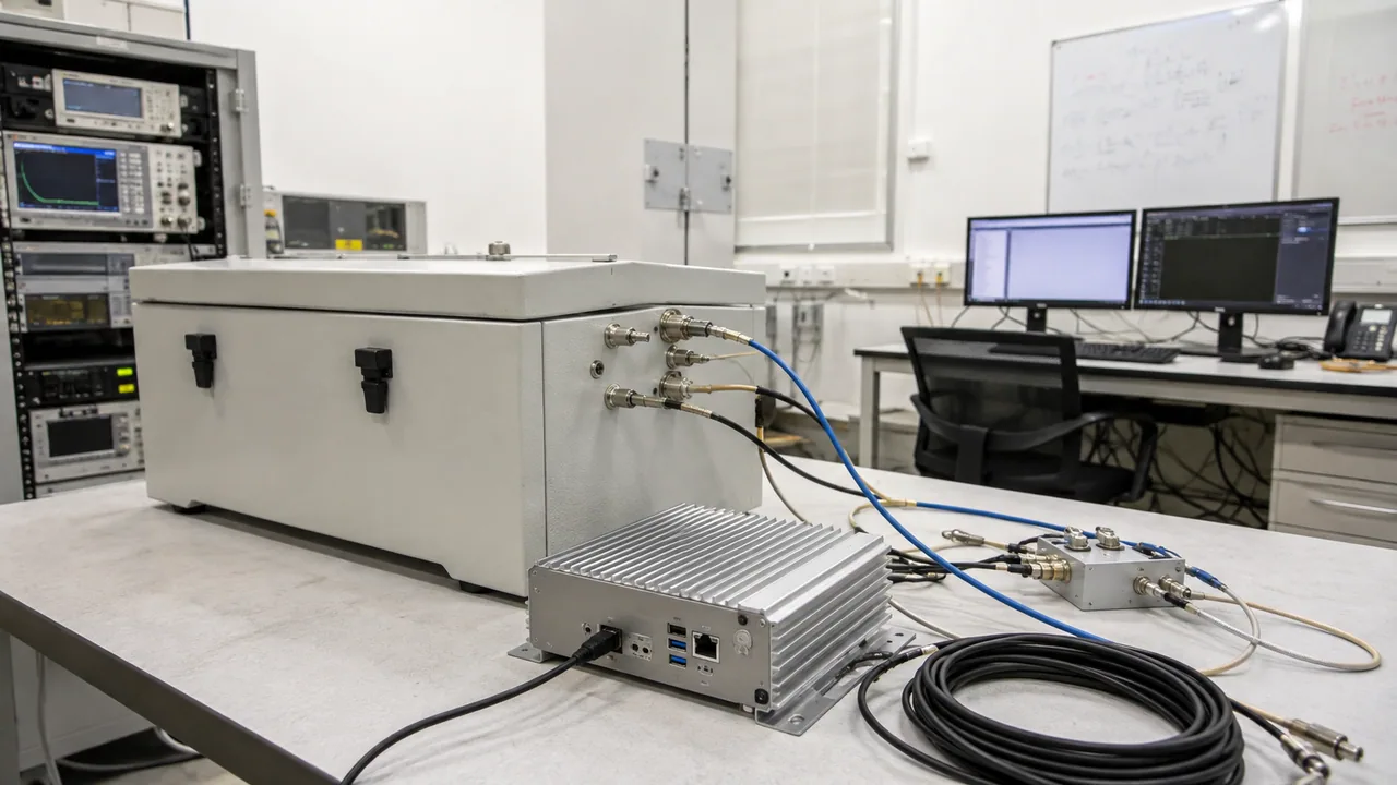 Private 5G laboratory — illustrative scene